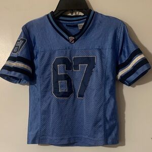 Vintage Blue Football Jersey with Number 67